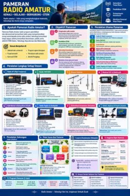 Poster Pameran Radio Amatur: Kenali, Belajar, Berhubung, STEM